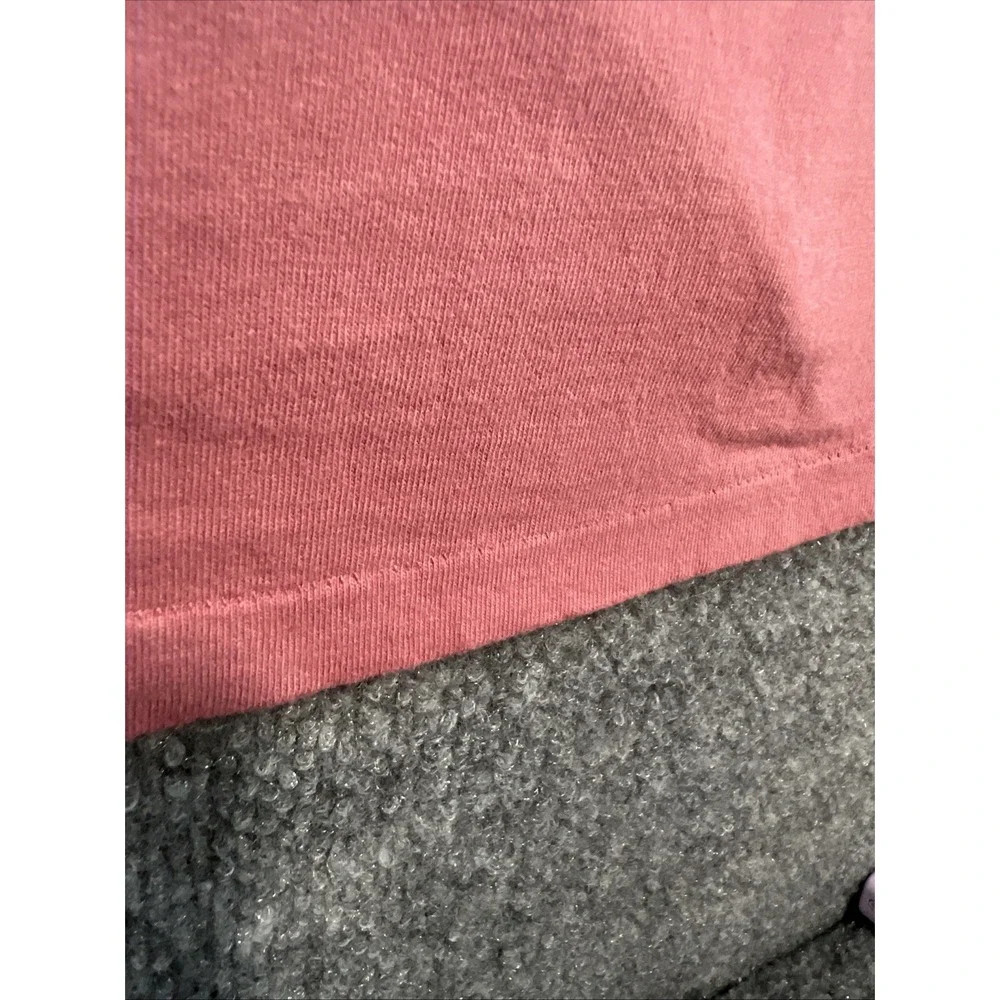 Vintage 90s B.U.M. Equipment Henley Shirt XL Pink Short Sleeve Single Stitch USA